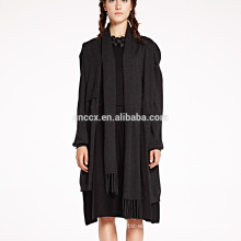 pure black women cashmere dress